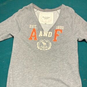 EUC Abercrombie & Fitch Gray and Orange Sweatshirt